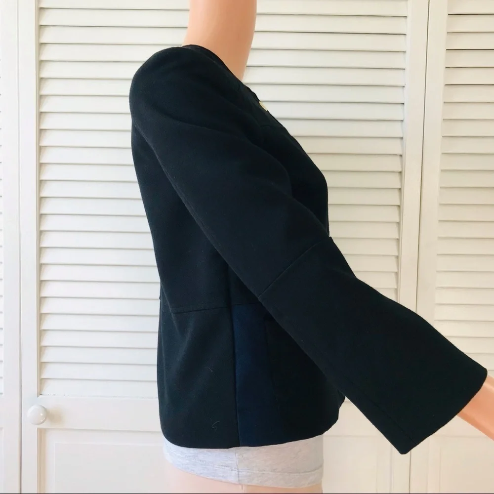 H&M Black Blue Button Up Blazer Size 4